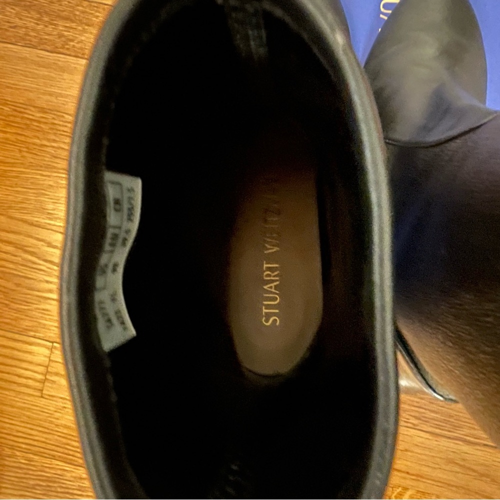 HP Stuart Weitzman Ankle Boots, Black Leather, Yuliana 60, Size US 9 / EU 39.5 - Picture 10 of 11